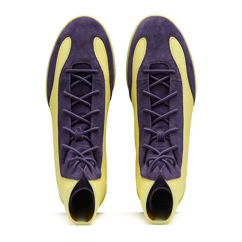 EQLZ EQUALIZER Anti-Slip Wear-Resistant High-Top Vintage Basketball Shoes Unisex Gravel Yellow Classic Purple