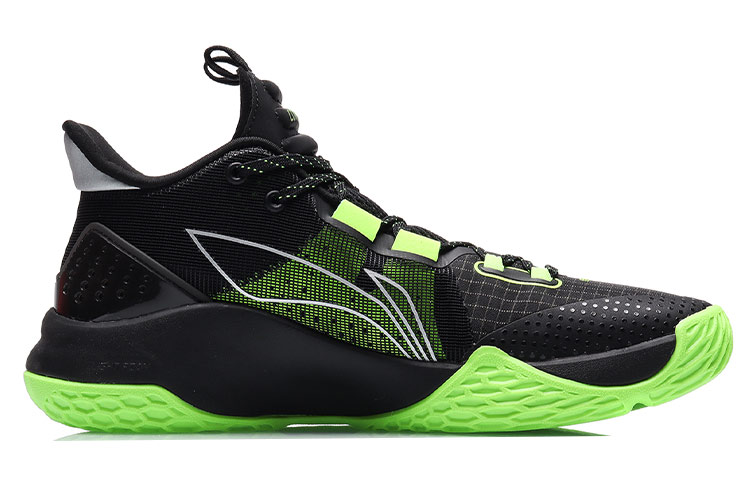 Li Ning Combat Low Abrasion Resistant Slip Resistant Low top Performance Basketball Shoes Men’s Black Green