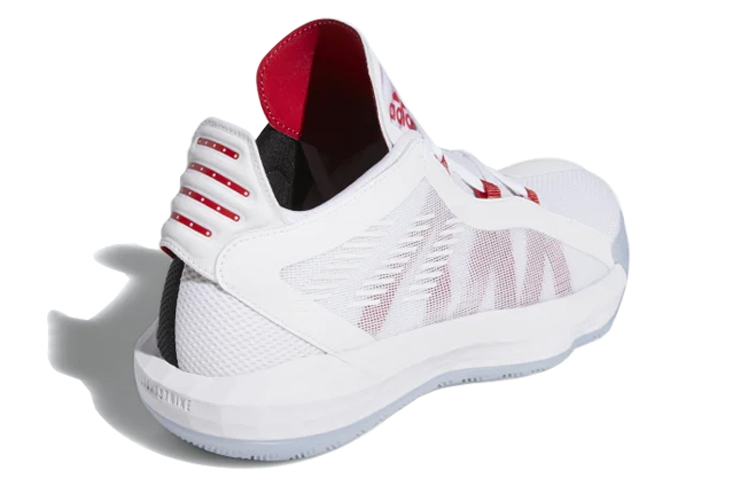 Мужские кроссовки adidas D lillard 6 (бело-красная) — фото 4