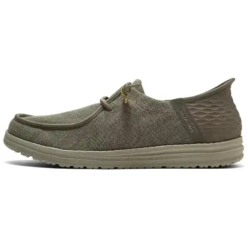 Skechers Melson Street Wear Lightweight Low top Canvas Shoes Men's Khaki