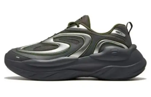 FILA FUSION BUZZARD Meteor Shoes Cushioning Lightweight Low top Chunky Sneakers Men's Gray Silver