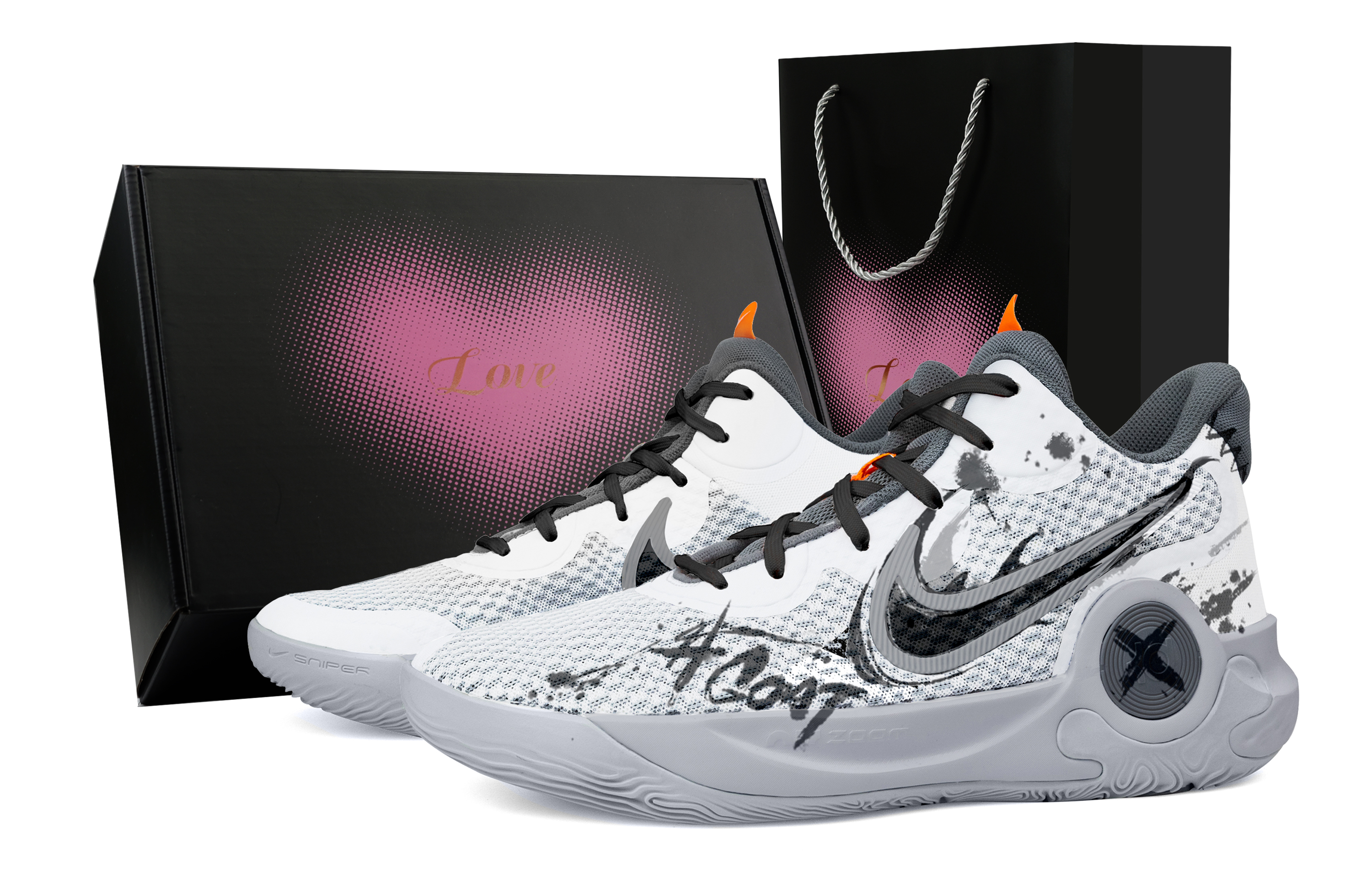 Nike KD Trey 5 IX GOAT Heart Box Mid top Basketball Shoes Unisex Light Gray