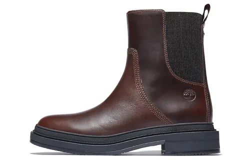 Timberland Lisbon Lane Comfortable Short Chelsea Boots Women's Black Brown