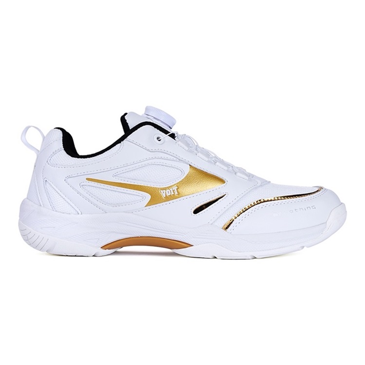 VOIT Abrasion Resistant Breathable Slip Resistant Low top Training Shoes Unisex White Gold