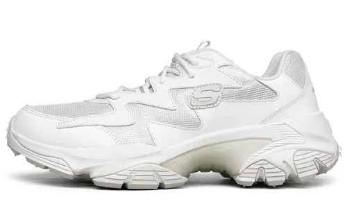 Skechers Arch Fit Mesh, Artificial Leather Low top Chunky Sneakers Men's White