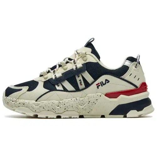 FILA Trek Baby's Breath Abrasion Resistant Lightweight Low top Chunky Sneakers Women's White Blue