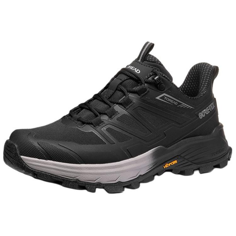 TOREAD Cushioning Abrasion Resistant Waterproof Slip Resistant Low top Mountaineering Hiking Shoes Women’s Black Gray