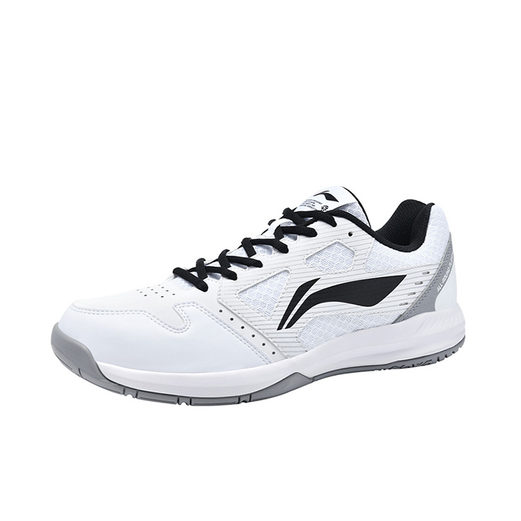 Li Ning Light Feather Slip Resistant Abrasion Resistant Low top Badminton Shoes Unisex White Black