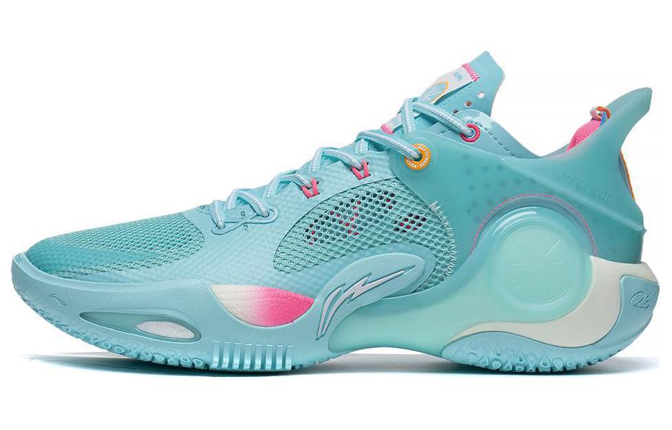 LiNing Wade Fission 8 Comfortable Shock Absorbing Anti-Slip Wear-Resistant Low-top Basketball Shoes Men's Blue Pink