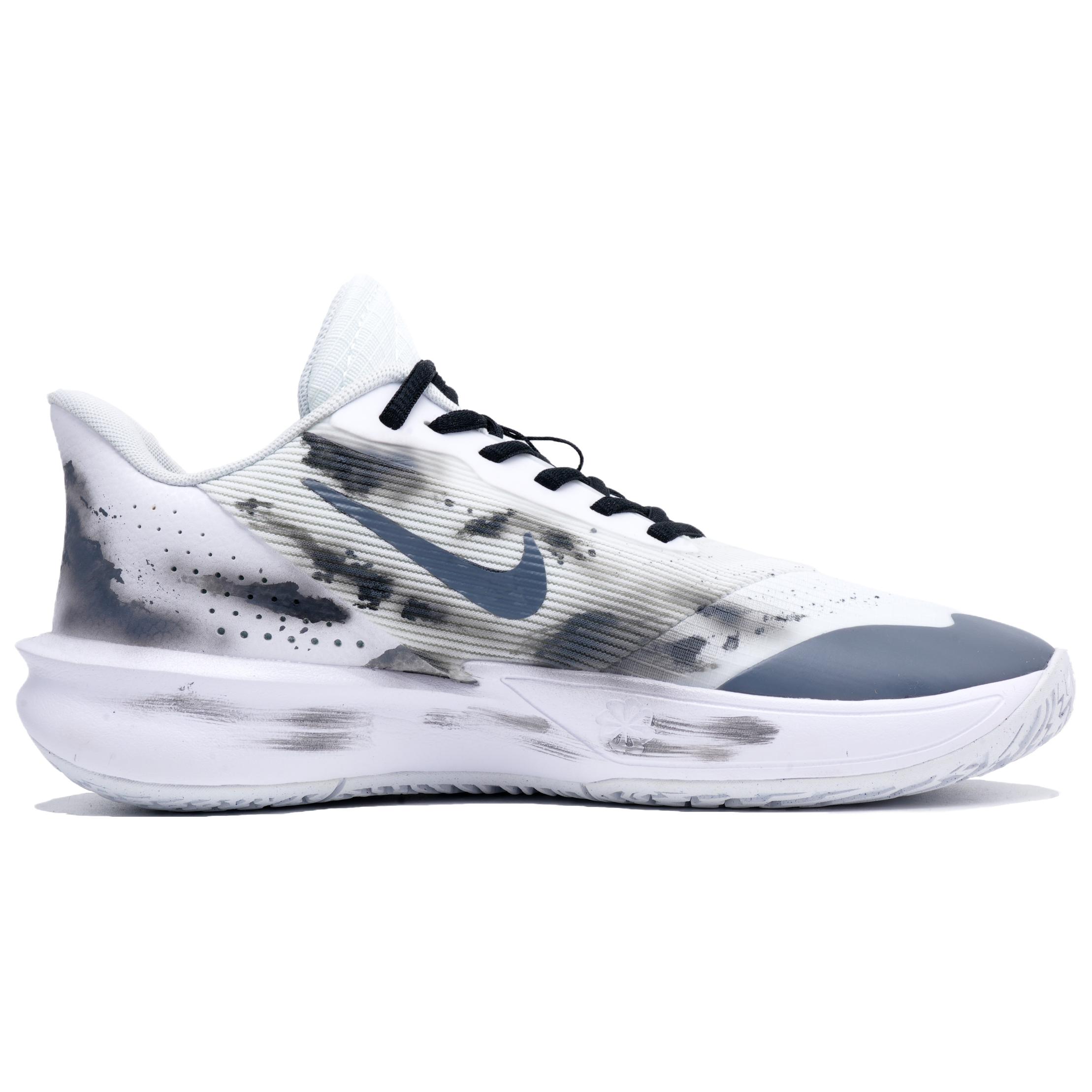 Nike Precision 7 Low top Basketball Shoes Unisex White Gray