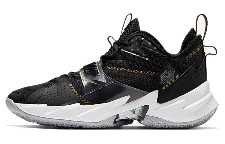 Jordan Why Not Zer0.3 Why Not \"The Family\" Comfortable mesh shock-absorbing, wear-resistant and non-slip low-top practical basketball shoes men's black gray domestic version