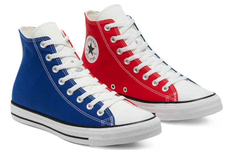Кеды Converse All Star (сине-бело-красные) — Синий / красный / белый — фото 3