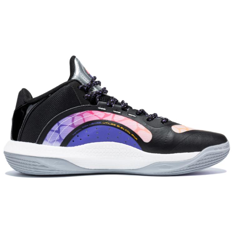 361° Mesh, Synthetic Leather Wear resistant And Lightweight Low top Basketball Shoes Men’s Black Purple
