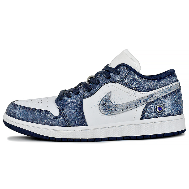 Jordan Air Jordan 1 Abrasion Resistant Low top Vintage Basketball Shoes Men’s Blue White