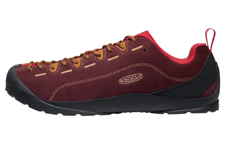 Keen Jasper Slip Resistant Abrasion Resistant Low top Hiking Shoes Men's Dark Red