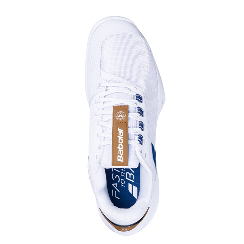 Babolat JET TERE 2 Mesh, Textile Cushioning Slip Resistant Abrasion Resistant Breathable Tennis Shoes Men’s White Blue