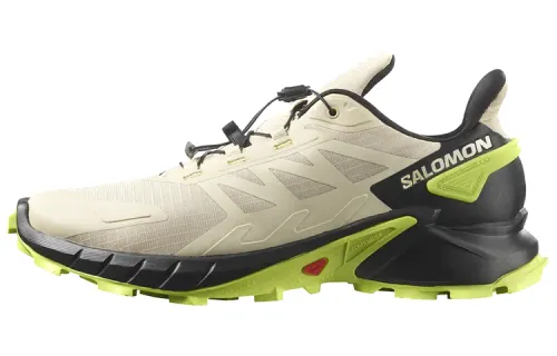 SALOMON Supercross 4 Fashion Abrasion Resistant Low top Mountaineering Hiking Shoes Men's Beige Black