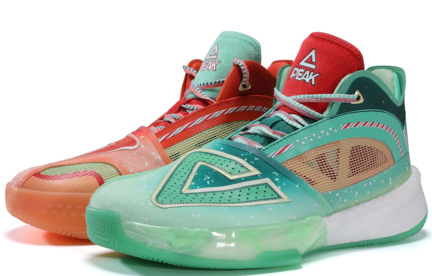 PEAK Surfing The Big Triangle 1.0 Basketball Shoes Men’s High Top Mixed Color