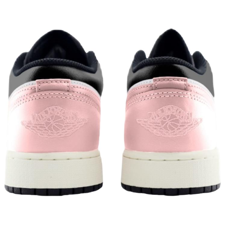 Jordan Air Jordan 1 Abrasion Resistant Low top Vintage Basketball Shoes Unisex Pink Black
