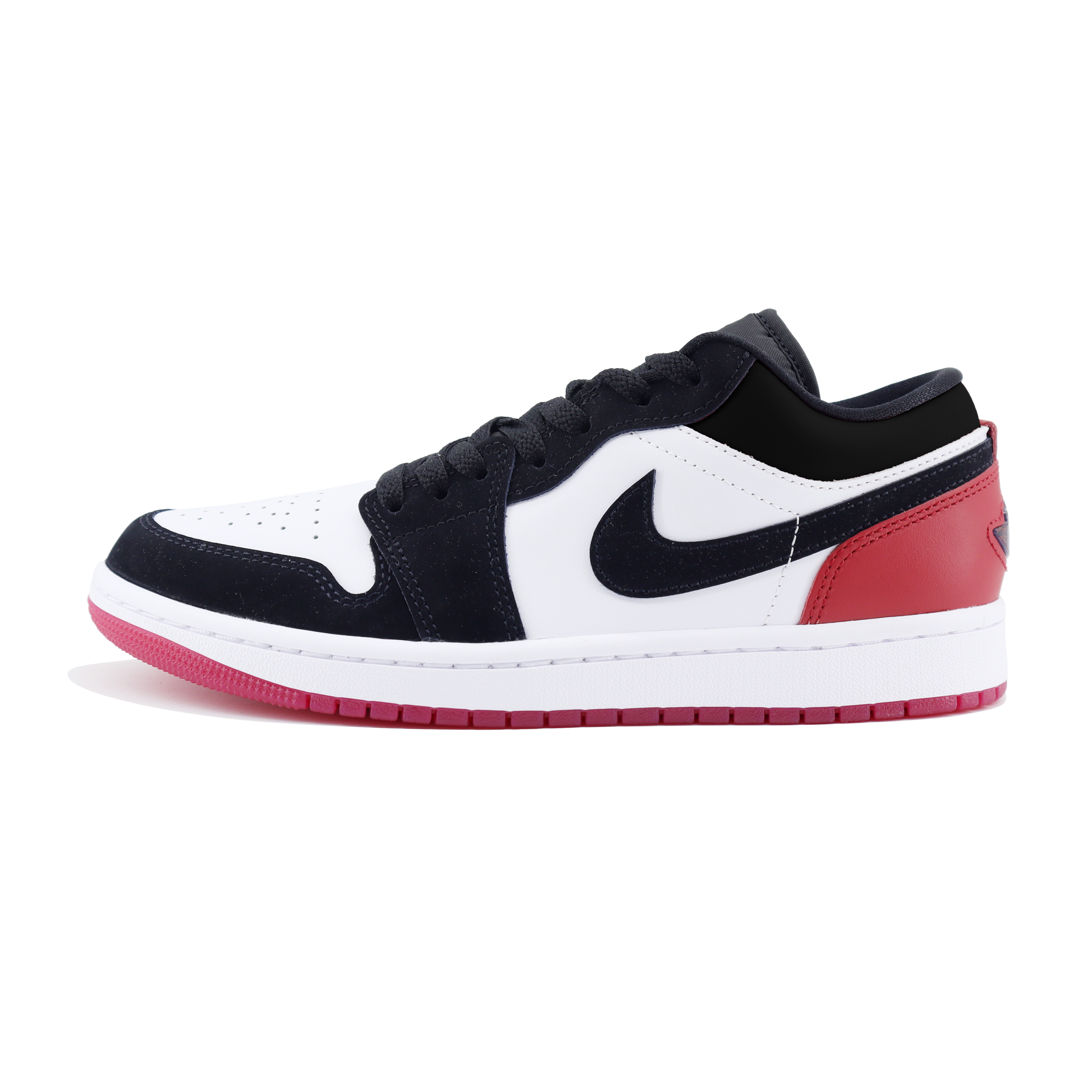 Jordan Air Jordan 1 Slip Resistant Abrasion Resistant Low top Vintage Basketball Shoes Unisex Black Red