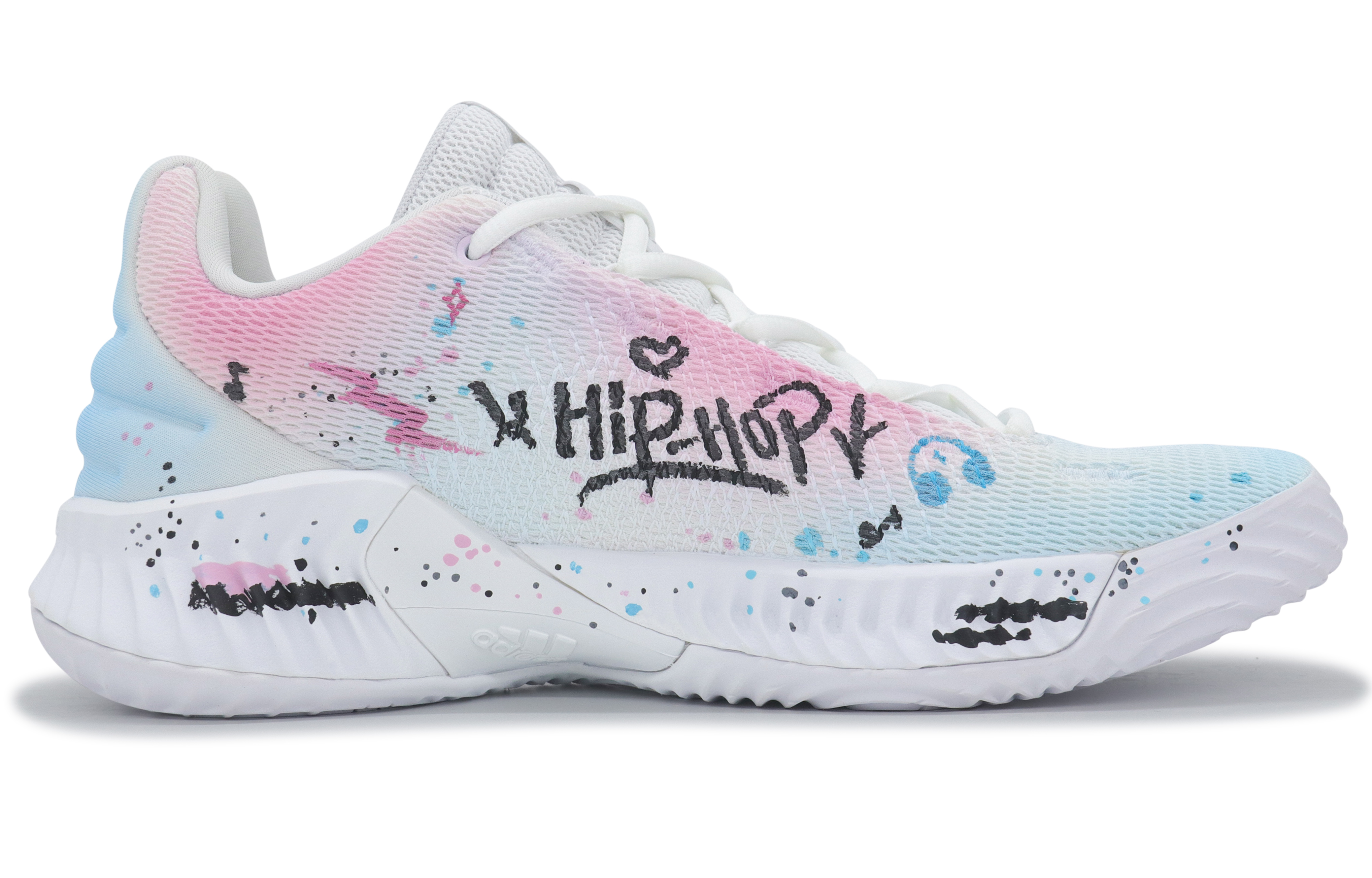 Adidas Pro Bounce 2018 Slip Resistant Abrasion Resistant Low top Basketball Shoes Men’s Pink