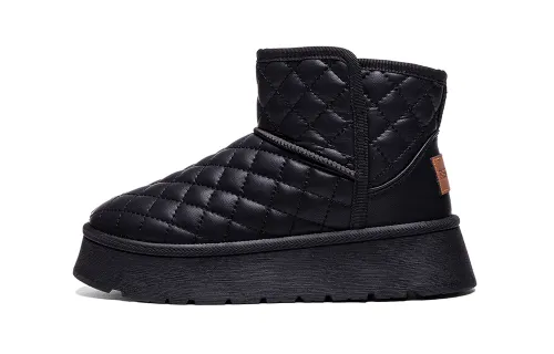 RENBEN Thermal Abrasion Resistant Height Increasing Short Snow Boots Women's Black