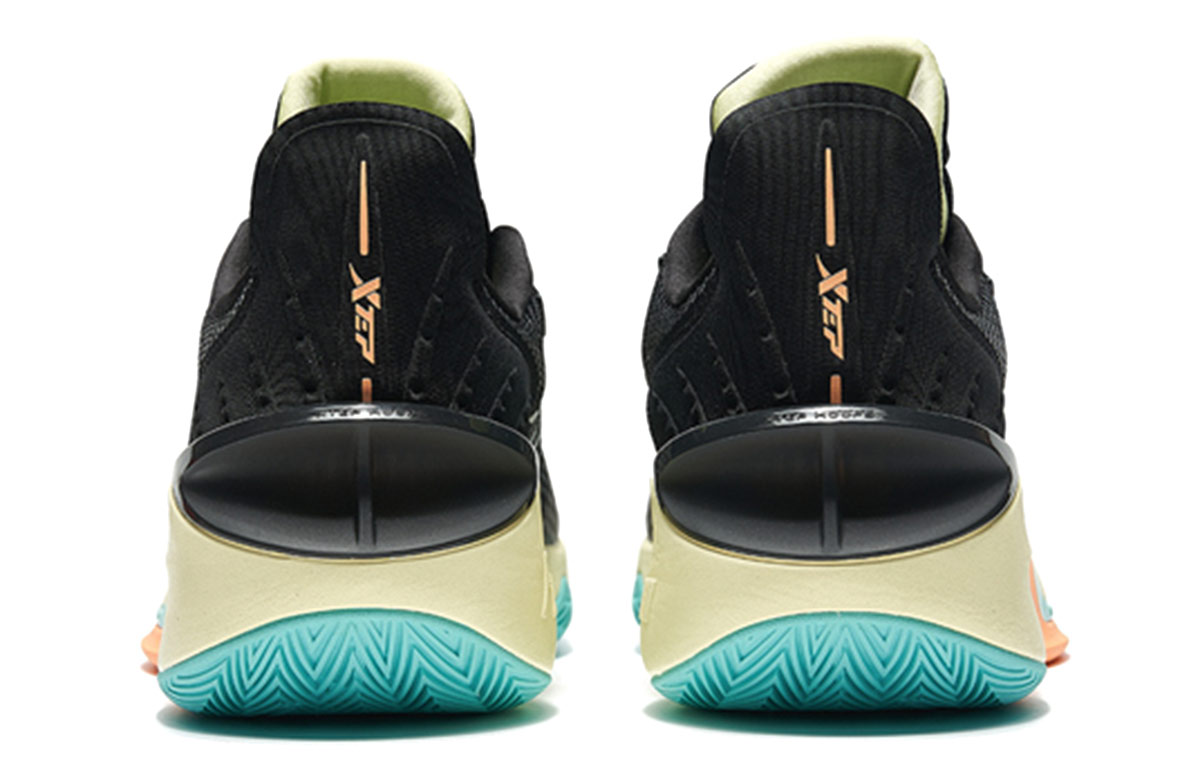 XTEP Light Feather 2nd Comfortable Cushioning Abrasion Resistant Lightweight Low top Basketball Shoes Men’s Black Green