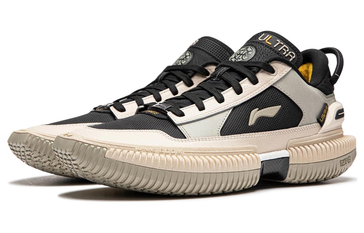 Li Ning Badfive 3 Defeat Wu 3 Ultra Low Slip Resistant Abrasion Resistant Low top Basketball Shoes Men’s Beige Black