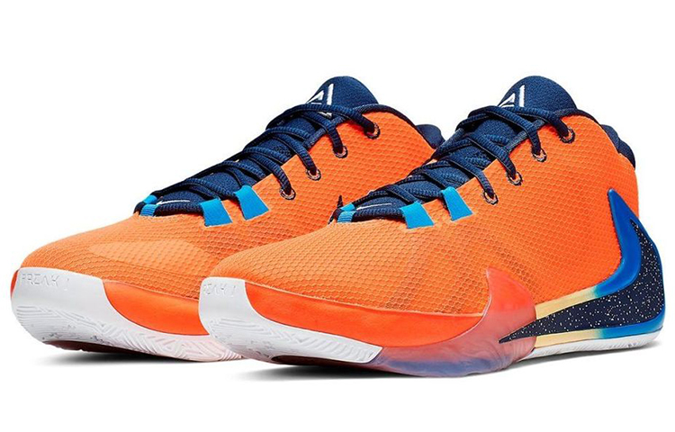 Мужские кроссовки Nike Freak 1 Zoom EP "All Bros" (оранжево-синие) — Оранжевый / синий — фото 3