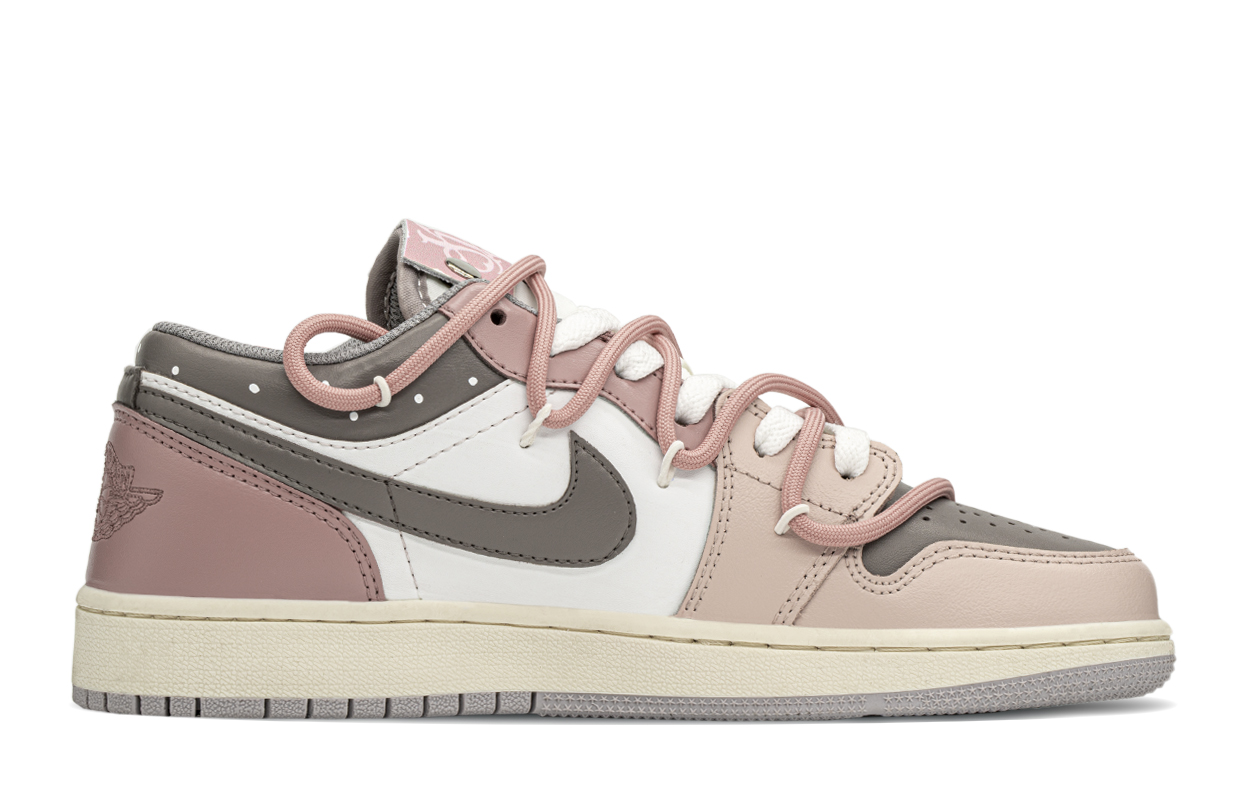 Jordan Air Jordan 1 Low top Vintage Basketball Shoes GS Pink Brown