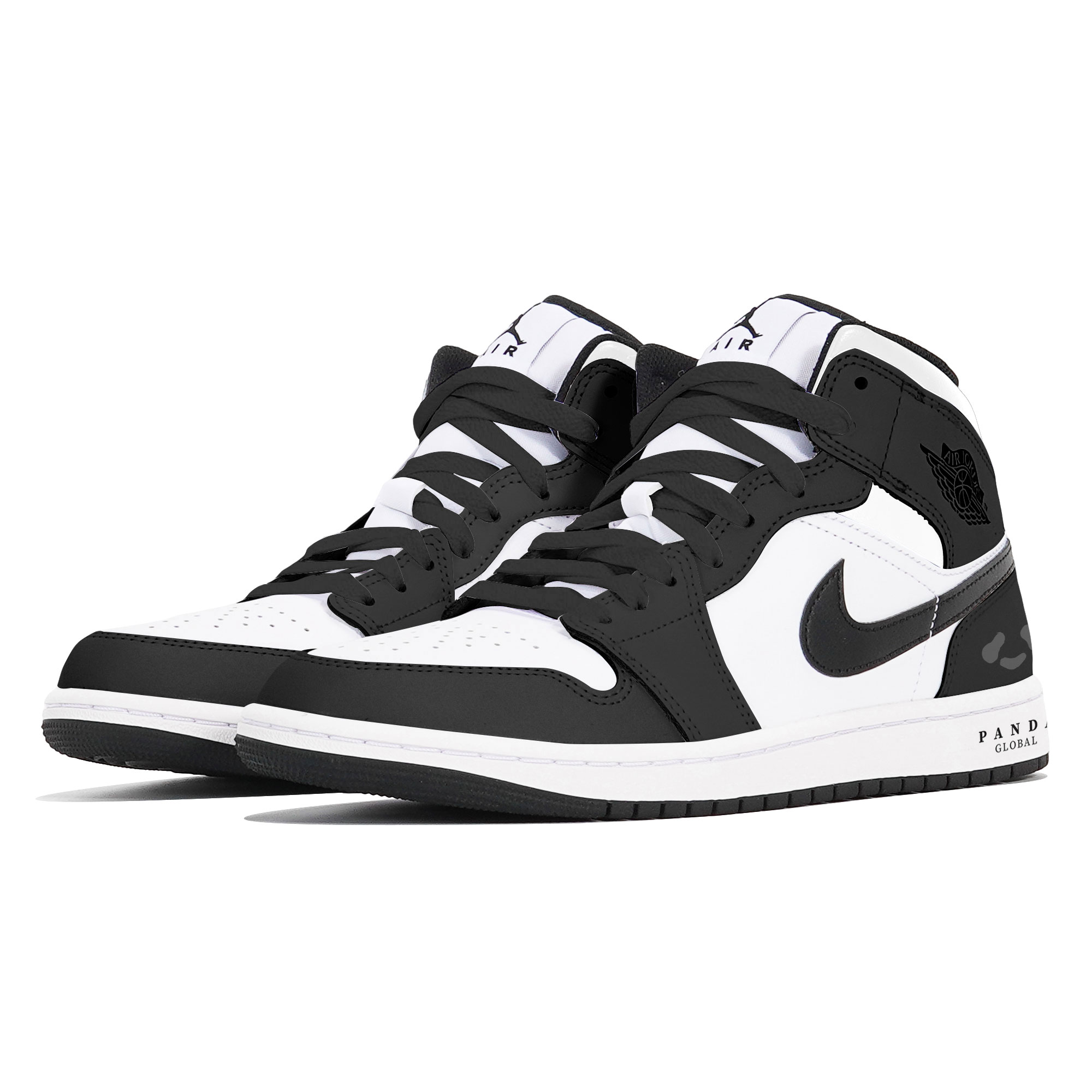 Jordan Air Jordan 1 Slip Resistant Abrasion Resistant Mid top Vintage Basketball Shoes Men’s Black White