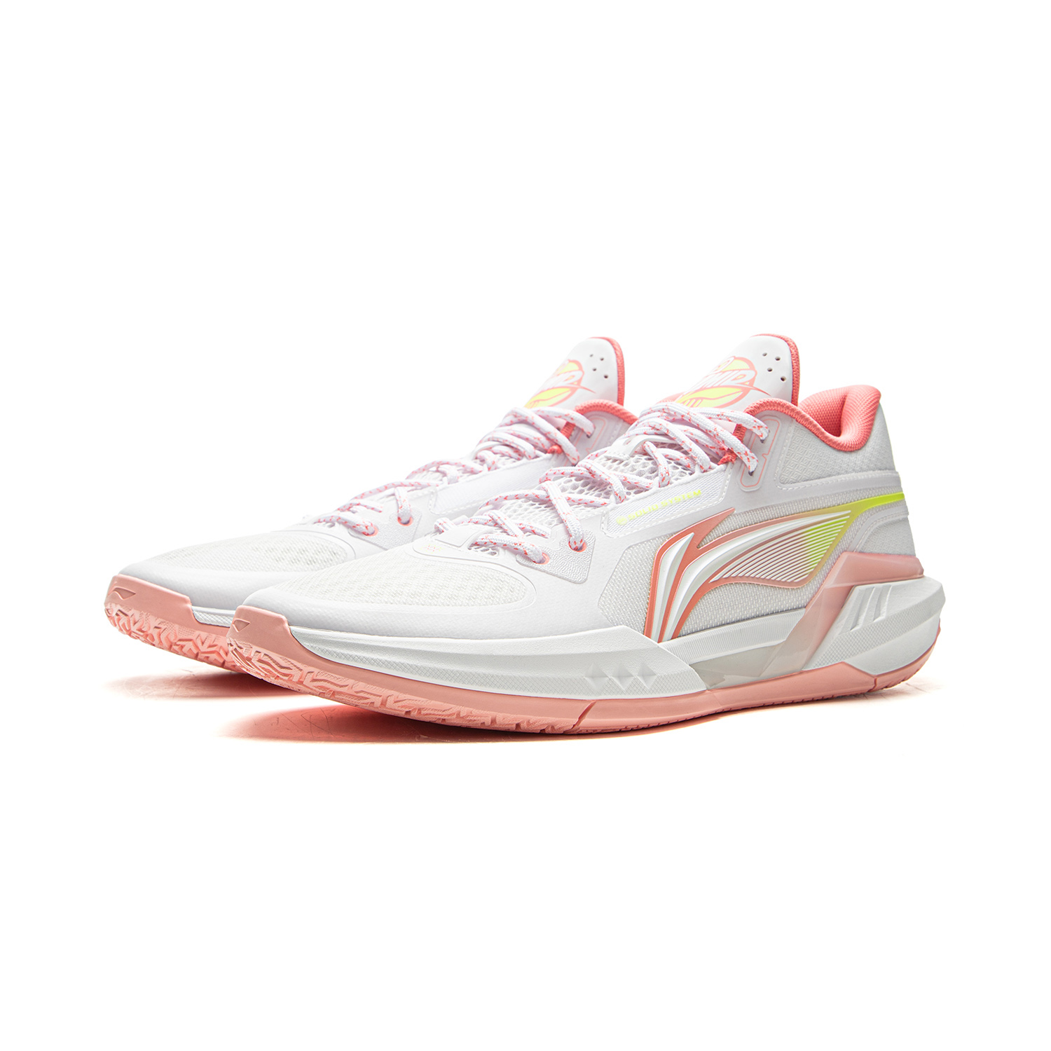 Li Ning Light Speed 3mid Mid top Basketball Shoes Men’s Standard White Peach Rouge Pink