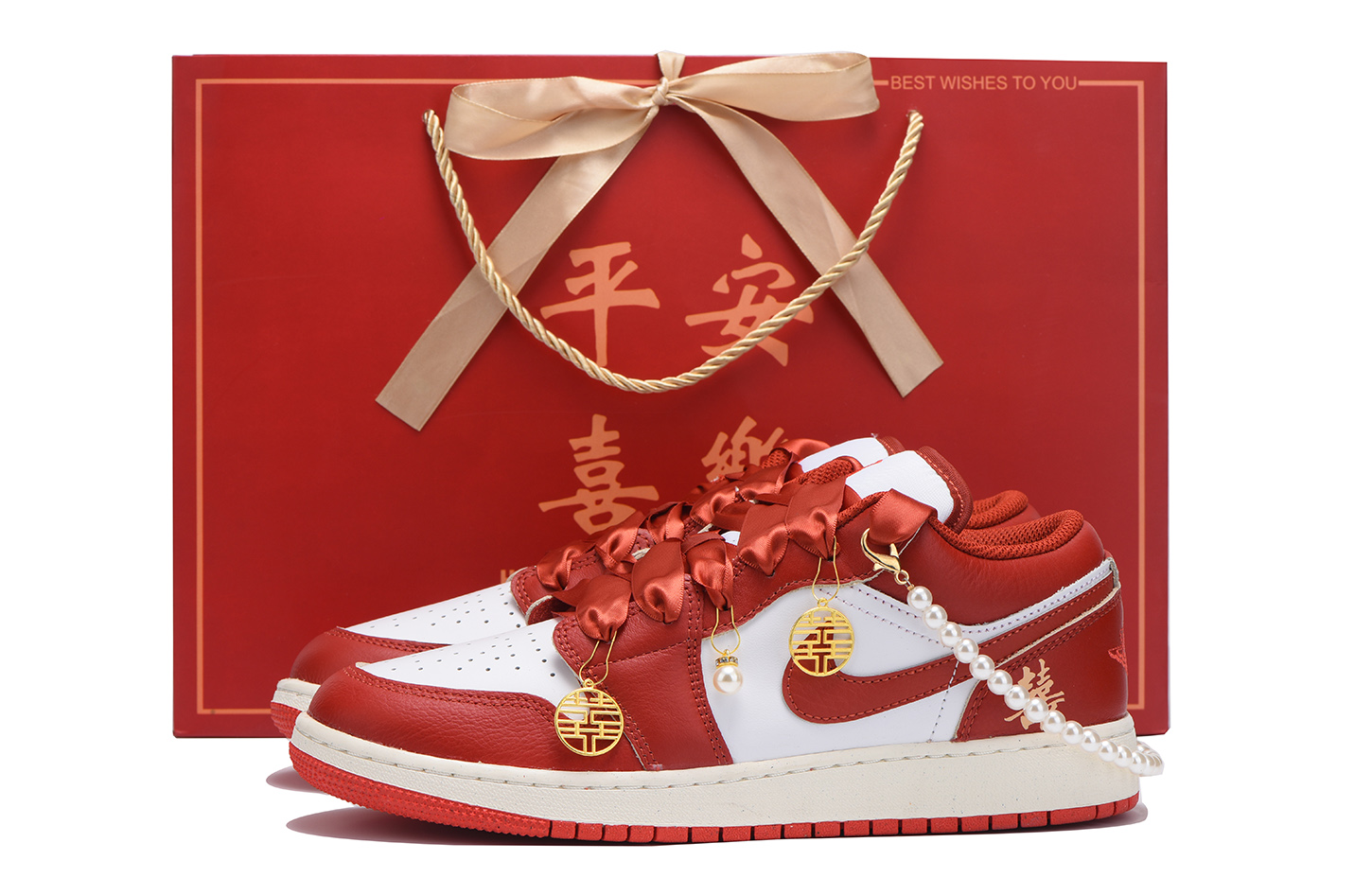 Jordan Air Jordan 1 Slip Resistant Abrasion Resistant Low top Vintage Basketball Shoes Men’s Red White