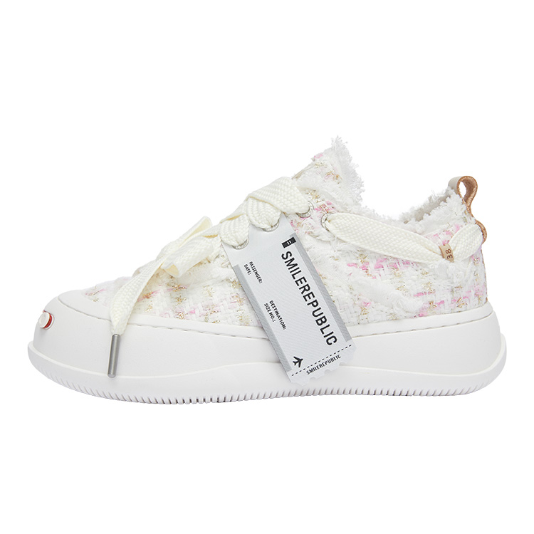 SMILEREPUBLIC Open Ended Smiling Collection PINK WHITE TWEED ' Encounter '