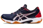 Asics Gel Rocket 10 Textile, Leather Low top Training Shoes Men's Blue Orange