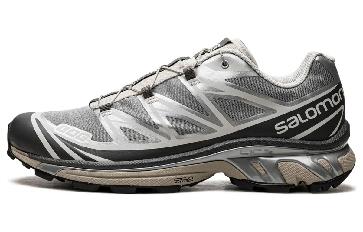 SALOMON XT 6 ADV For DSM Mesh Abrasion Resistant Low top Outdoor Shoes Unisex Silver