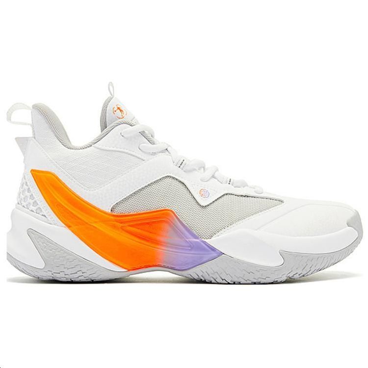 QIAODAN Comfortable Low top Basketball Shoes Men’s White Orange