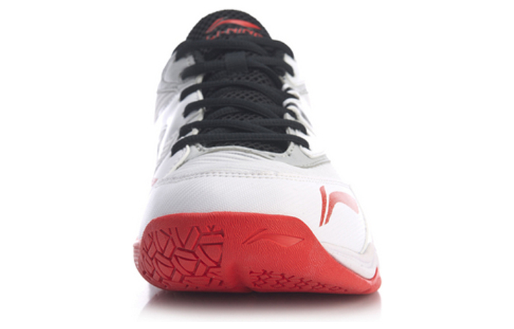 Li Ning Textile, Synthetic Leather Cushioning, Wear Resistant Low top Badminton Shoes Men’s White Red