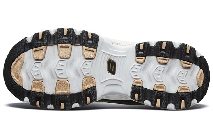 Женские кроссовки Skechers D'LITES 1.0 (черно-золотые) — Чёрный / золотой — фото 5
