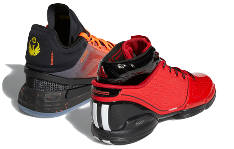 Мужские кроссовки adidas D rose 11 Bundle Pack 1.0+11 (красный / черный / белый / желтый) — Красный / чёрный / белый / жёлтый — фото 4