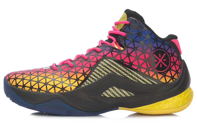 Li Ning All In Team 4 Basketball Shoes Men’s Mid Top Black/Pink/Yellow