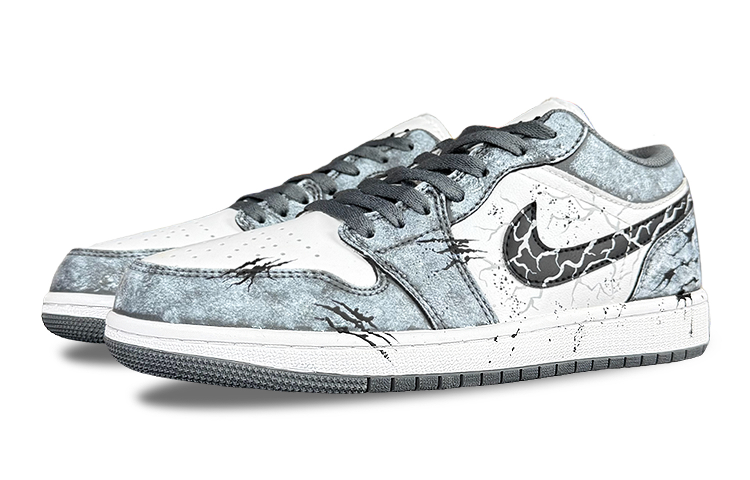 Jordan Air Jordan 1 Mist Fantasy Abrasion Resistant Abrasion Resistant Low top Vintage Basketball Shoes Unisex