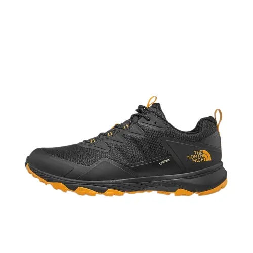 THE NORTH FACE Slip Resistant Low top Hiking Shoes Men's Black Yellow