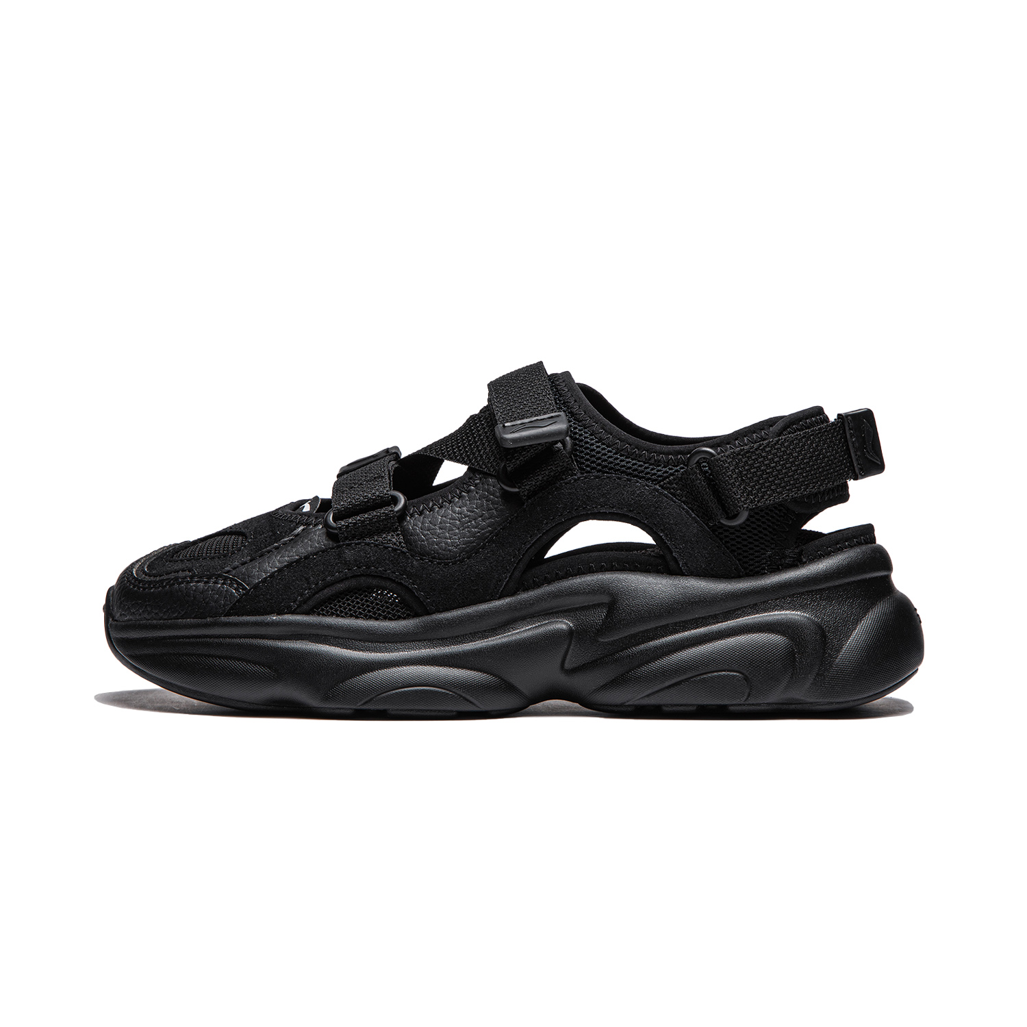 LiNing Li Ning Milk Coconut 2.0 V2 Comfortable and simple, lightweight and wear-resistant, cool and breathable, thick-soled and increased, retro Mary Jane sandals, breathable, increased, wear-resistant and lightweight, river-trapping shoes, women's black