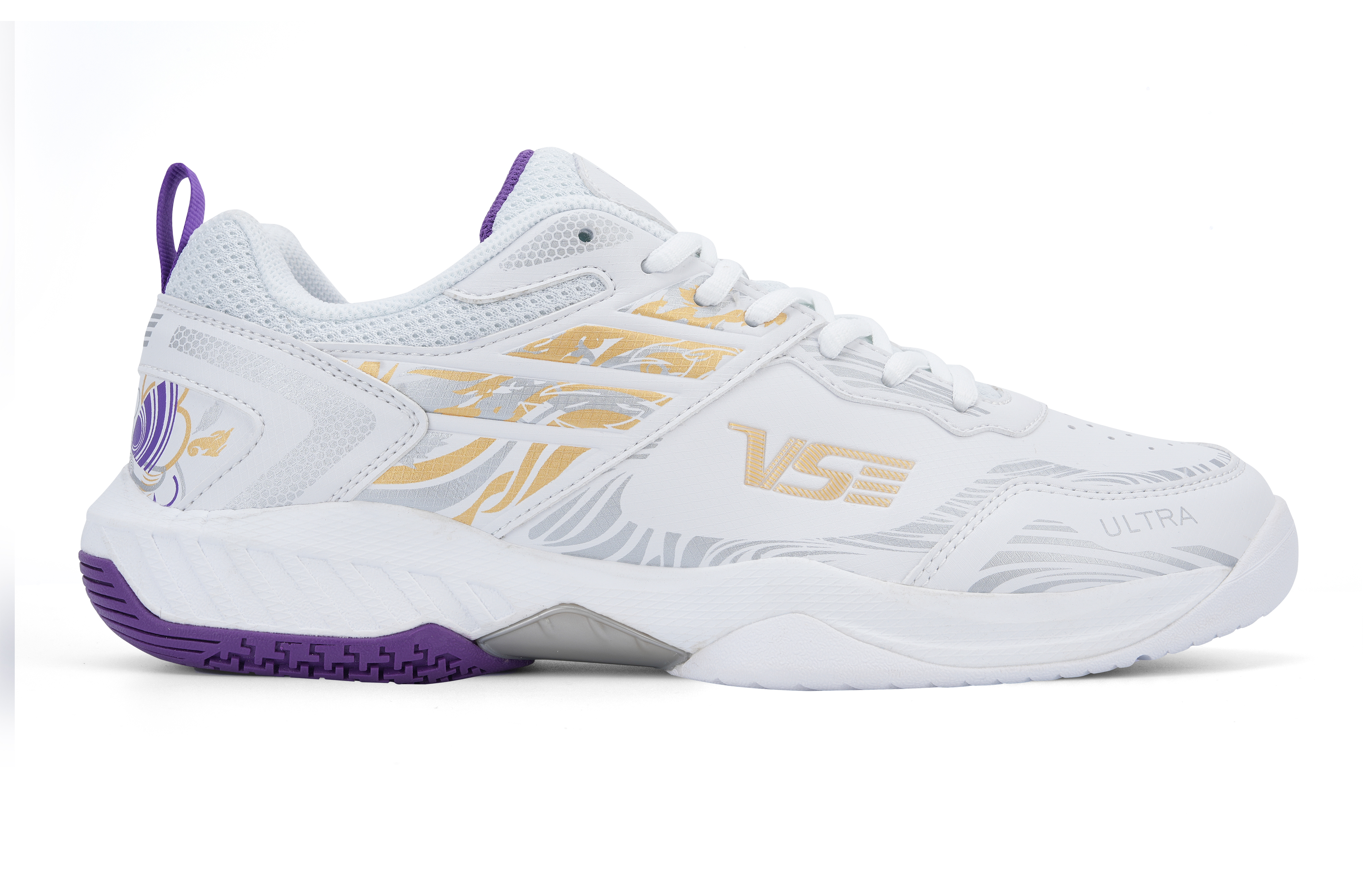 WEICHEN VS Lion Collection Slip Resistant Abrasion Resistant Support Low top Badminton Shoes Unisex White