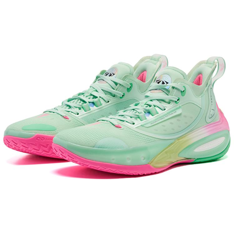 QIAODAN Poisonous Fangs PRO 3.0 Medusa Mid top Basketball Shoes Men’s Green Pink