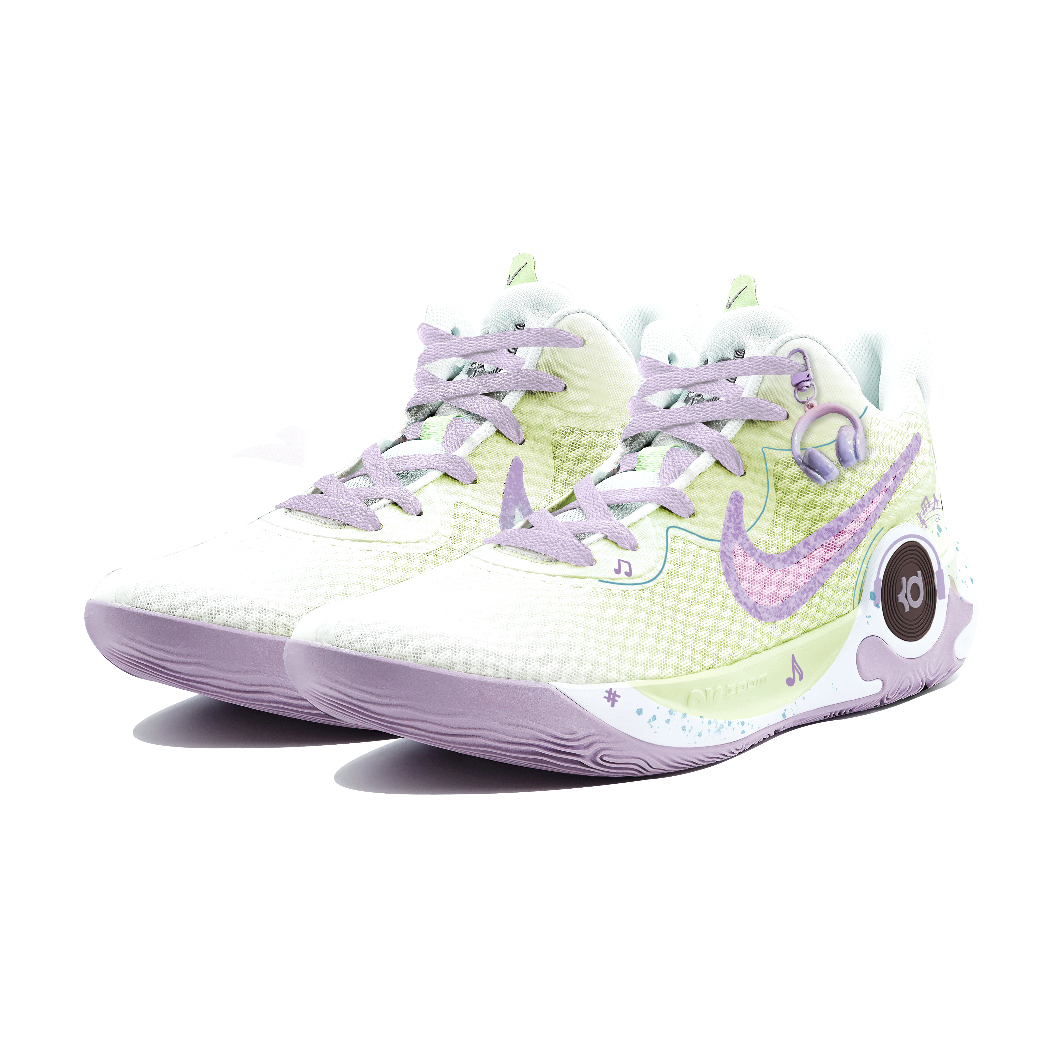 Nike KD Trey 5 IX Vintage Basketball Shoes Men’s Mid Top White/Green/Purple