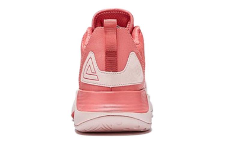 PEAK Nomadic Cushioning Slip Resistant Abrasion Resistant Mid top Performance Basketball Shoes Men’s Peach Red