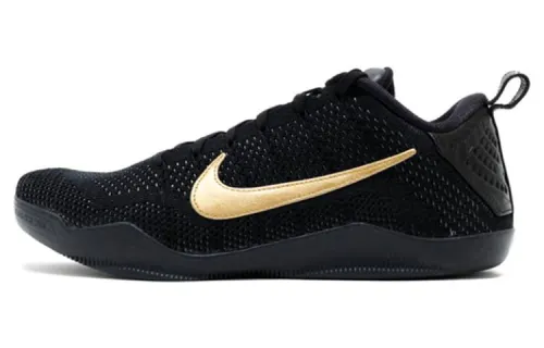 Nike Kobe 11 OG model Elite low Black Mamba Collection Fade to Black Kobe low-top practical basketball shoes men's black gold
