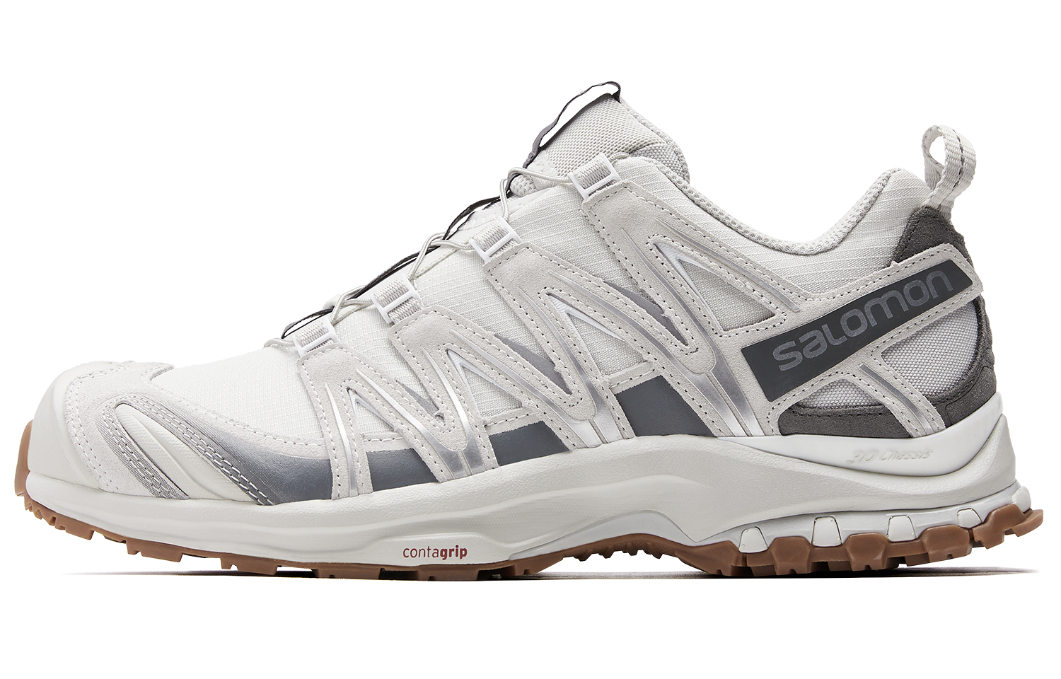 SALOMON Salomon XA PRO 3D SUEDE mesh, simple and comfortable, shock-absorbing and wrapped support, low-cut outdoor functional shoes, same style for men and women, gray white feather gray